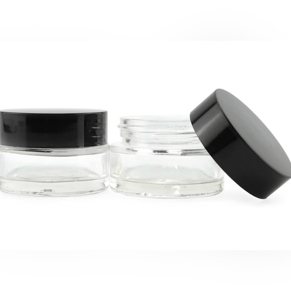 New 11 Piece Cornucopia .05 oz/15 ml Clear Glass Balm Cosmetic Jars with Lids